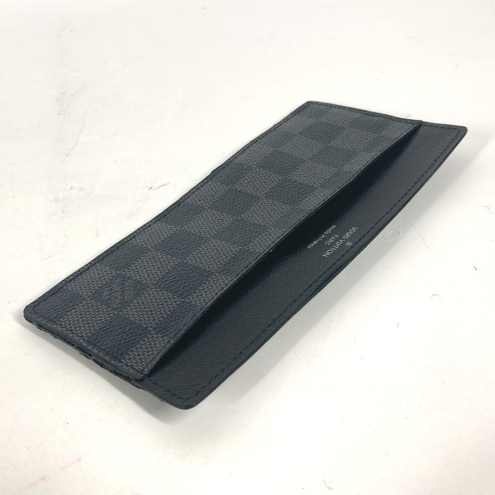 LOUIS VUITTON N63084 Damier Graphite Portefeuille Long Card Case Only, Business Card Holder, Card Case, Damier Graphite Canvas, Men's, Black