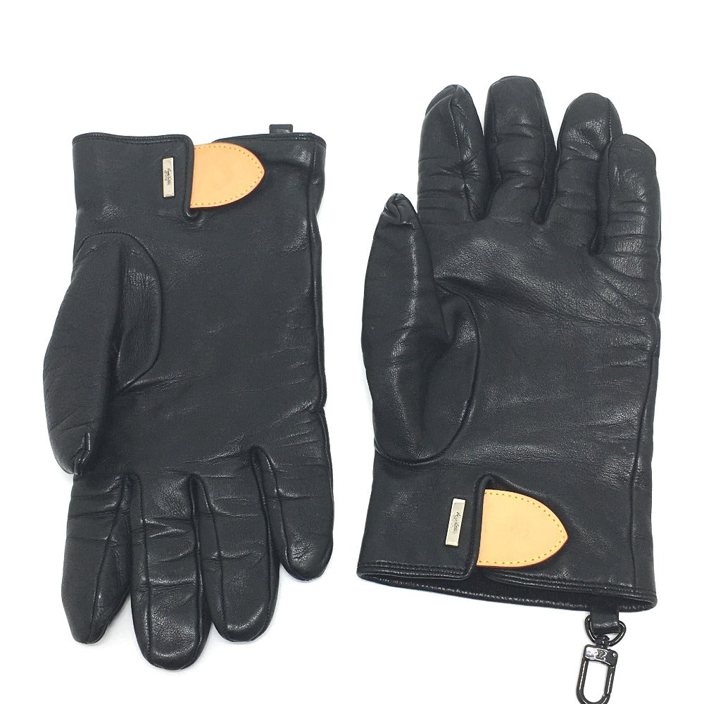 LOUIS VUITTON MP2429 Gon LV Staple Edition Gloves, Cashmere, Women's, Black