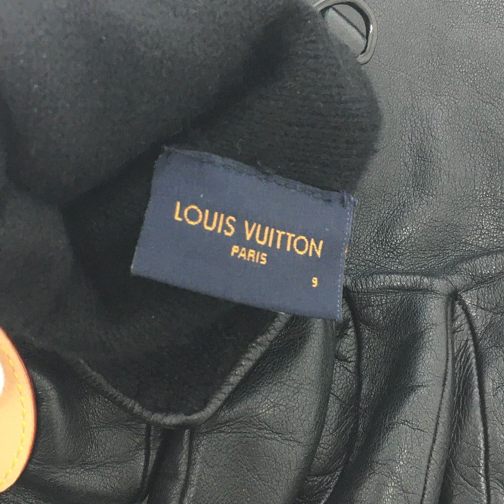 LOUIS VUITTON MP2429 Gon LV Staple Edition Gloves, Cashmere, Women's, Black