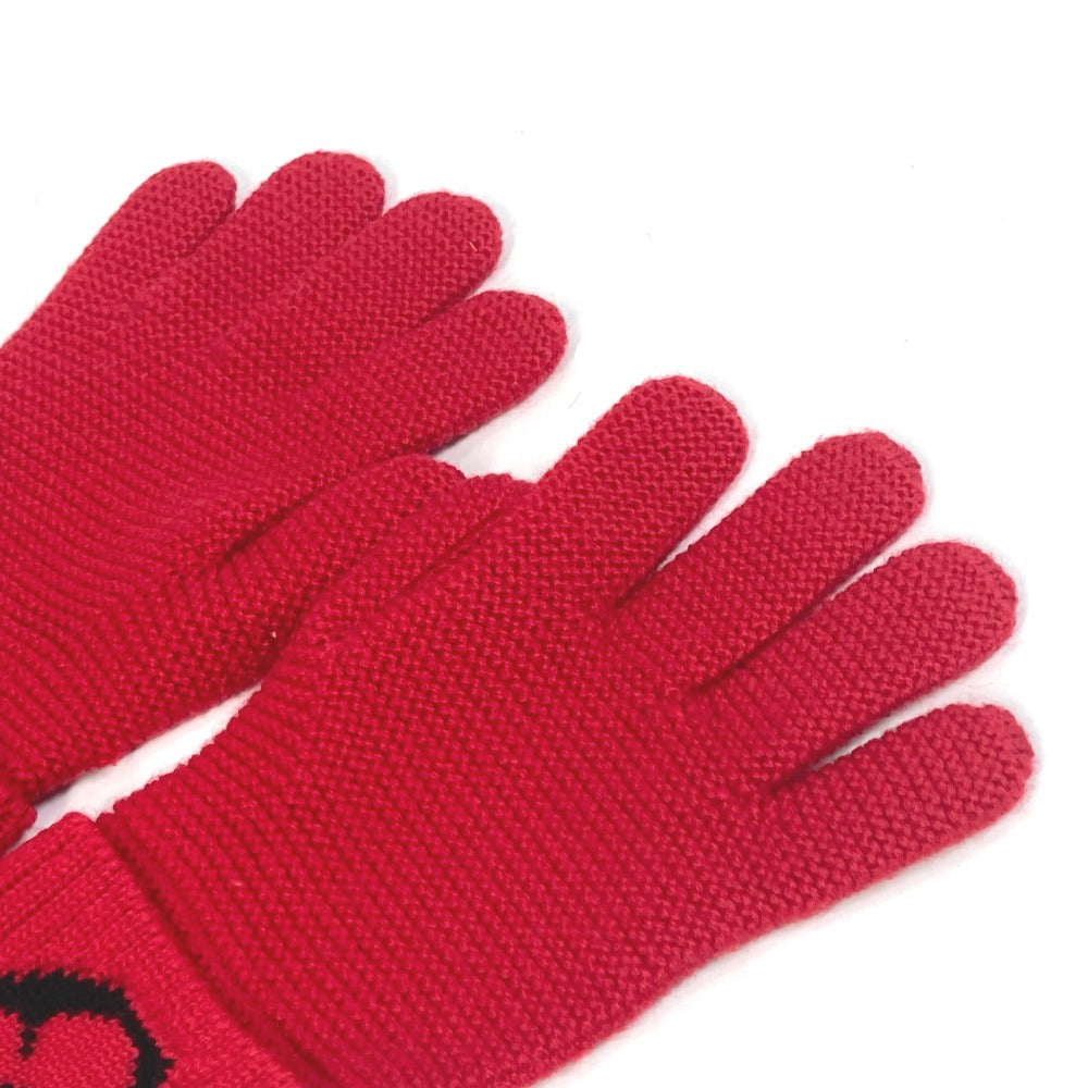 LOUIS VUITTON M58359 Gon LV Collage Gloves, Wool, Unisex, Red