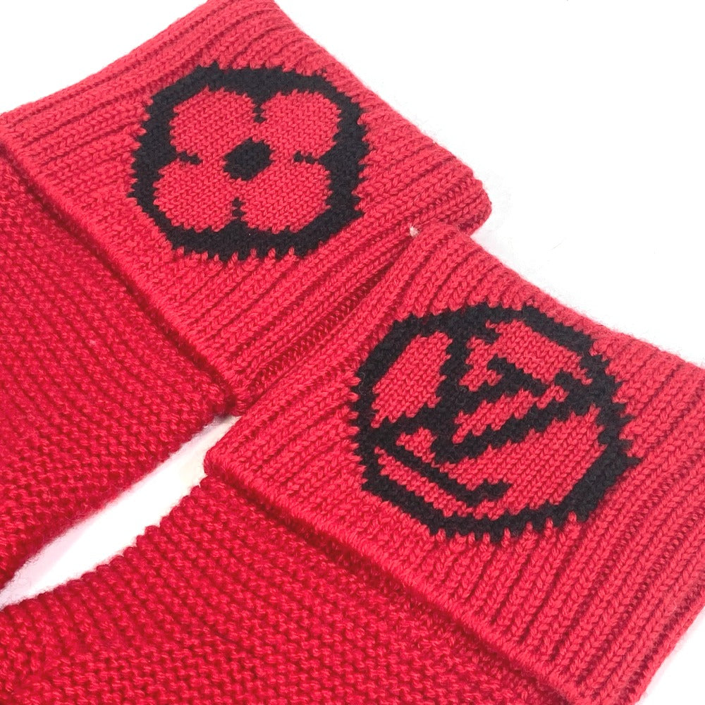 LOUIS VUITTON M58359 Gon LV Collage Gloves, Wool, Unisex, Red