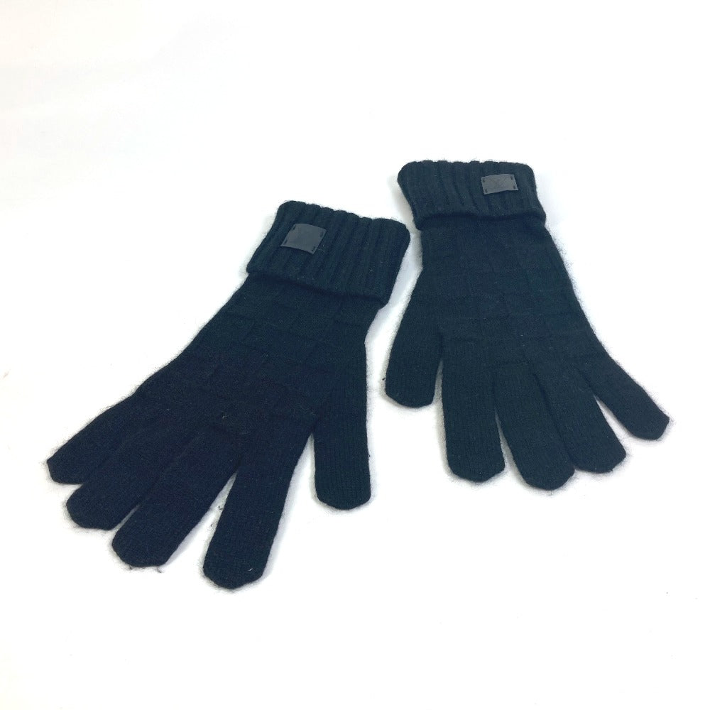 LOUIS VUITTON M72682 Damier Gon Helsinki Gloves, Cashmere, Men's, Black