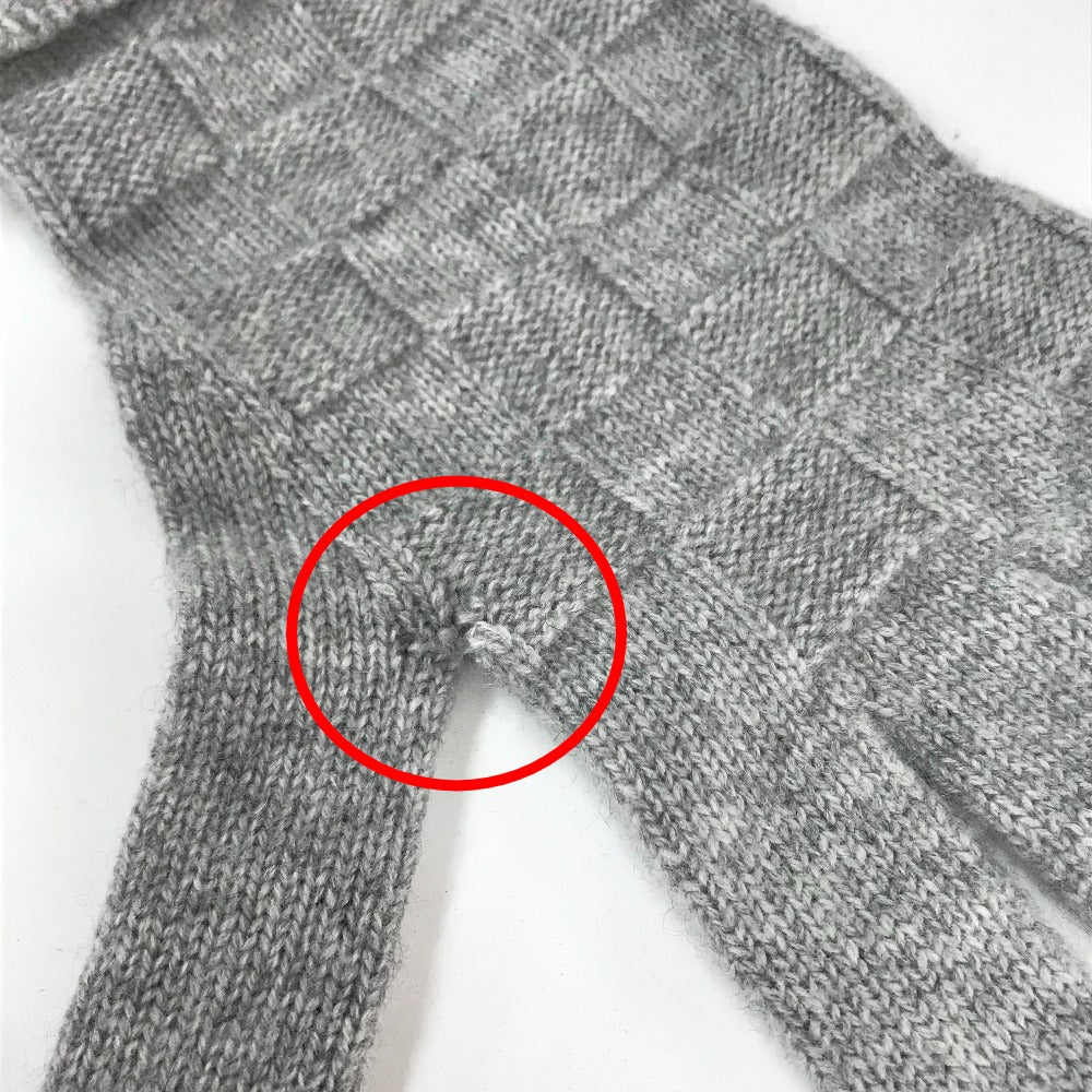 LOUIS VUITTON M72679　 ダミエ レザーパッチ ゴンヘルシンキ 手袋 ada グローブ カシミヤ メンズ グレー