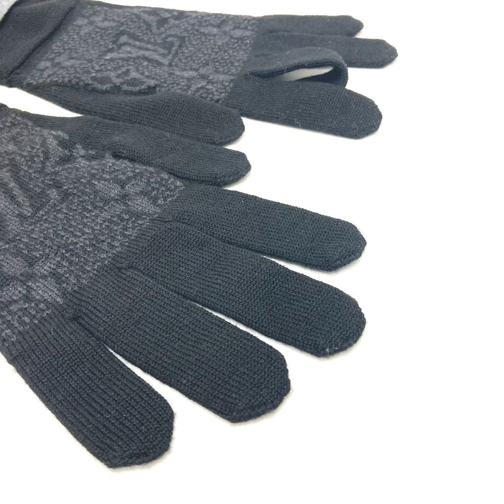 LOUIS VUITTON M73470 Gon Mai Monogram Eclipse Wool Gloves, Men's, Black