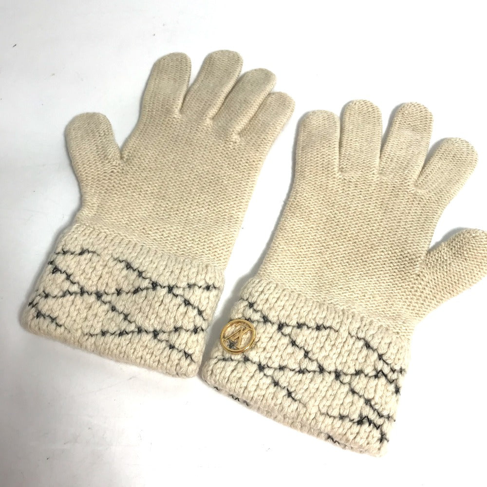 LOUIS VUITTON M58363 Gon Maltage Wool Gloves, Women's, Beige