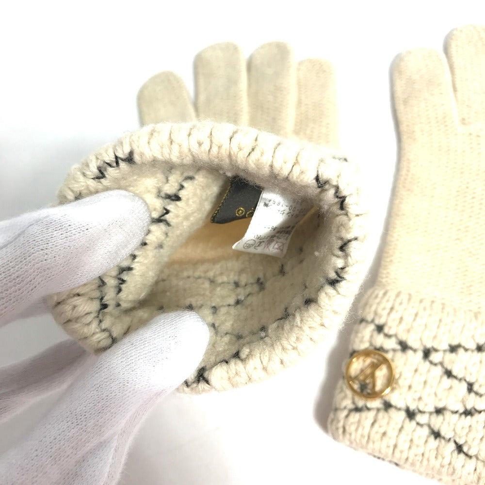 LOUIS VUITTON M58363 Gon Maltage Wool Gloves, Women's, Beige