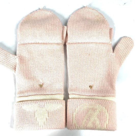 LOUIS VUITTON M70767 バイカラー ゴン モーニングラム モノグラム 手袋 ミトン フィンガーレス 2WAY グローブ ウール レディース ピンク