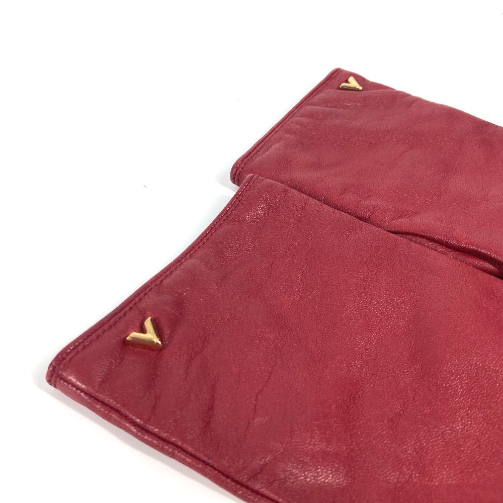 LOUIS VUITTON M75864 Vロゴ レザーグローブ 革 グローブ アクセサリー 手袋 レザー レディース レッド
