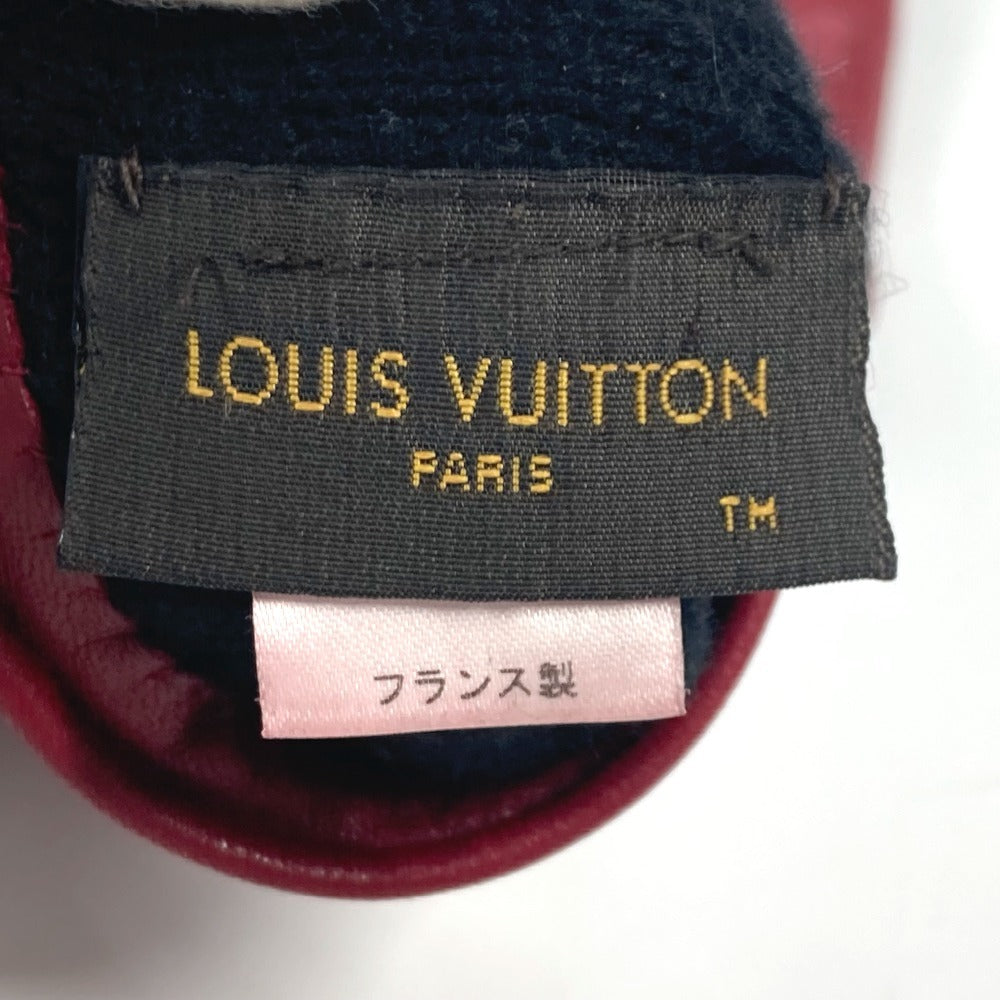 LOUIS VUITTON M75864 Vロゴ レザーグローブ 革 グローブ アクセサリー 手袋 レザー レディース レッド