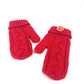 LOUIS VUITTON Morfle Constance Gloves and Mittens, Wool, Women's, Red, with Button Badge