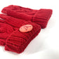 LOUIS VUITTON Morfle Constance Gloves and Mittens, Wool, Women's, Red, with Button Badge