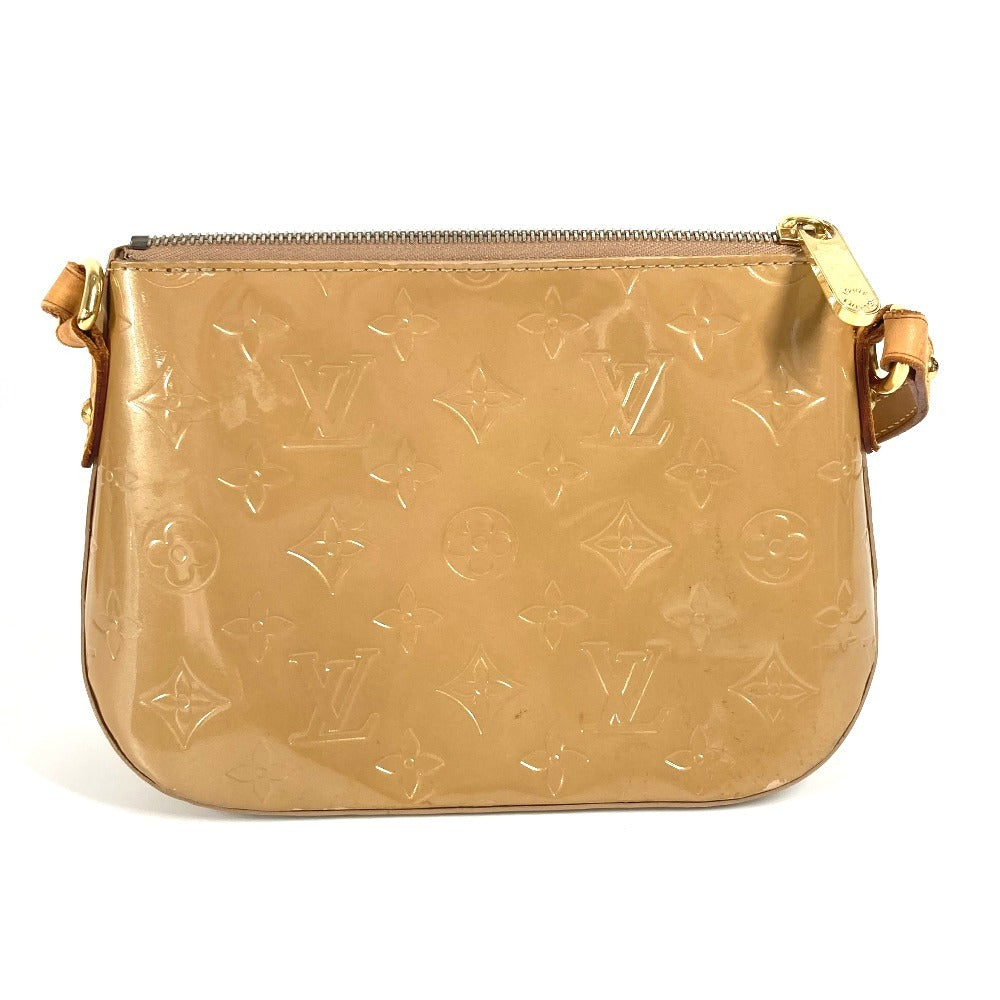LOUIS VUITTON M91508 Monogram Vernis Minna Street Crossbody Pochette Shoulder Bag in Beige Noisette