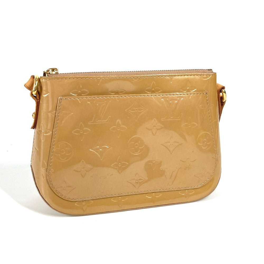 LOUIS VUITTON M91508 Monogram Vernis Minna Street Crossbody Pochette Shoulder Bag in Beige Noisette