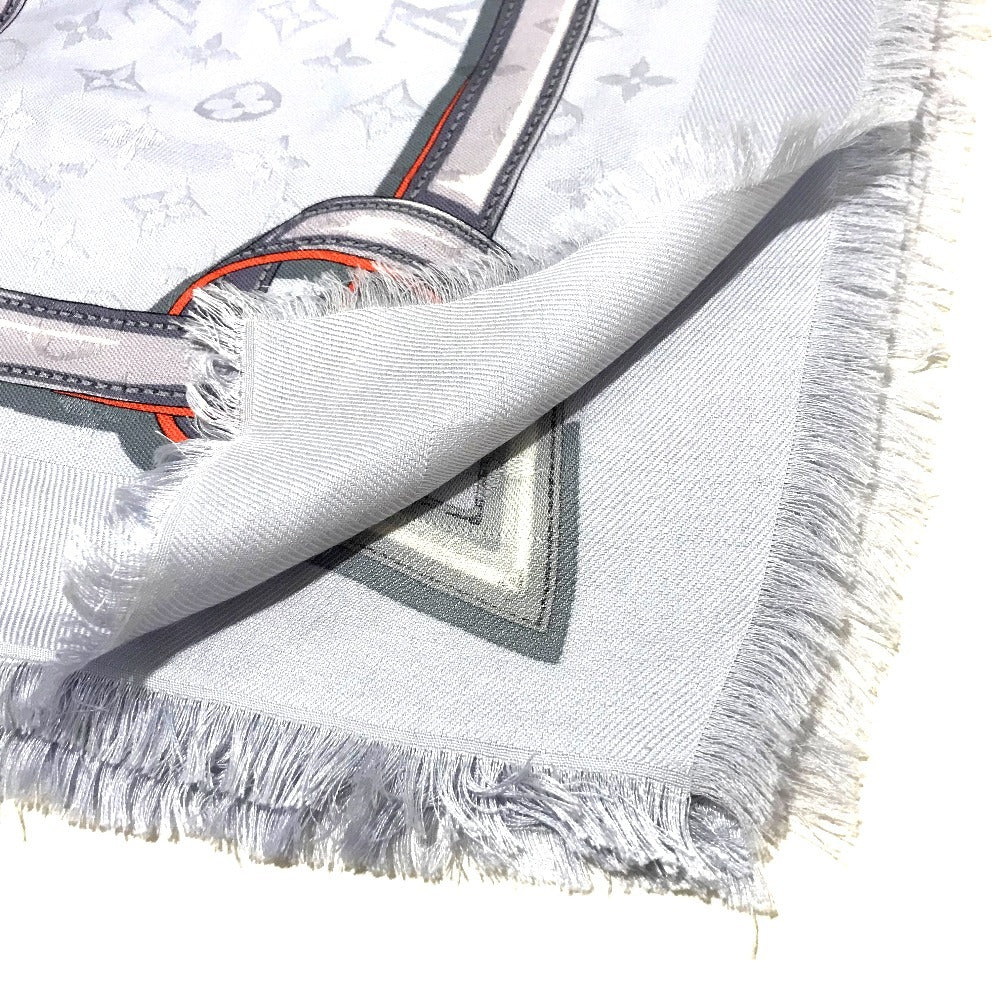 LOUIS VUITTON M70807 Monogram Confidential Accessory with Tag, Silk Stole, Women's, Blue, Light Blue