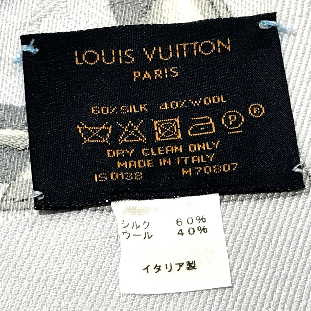 LOUIS VUITTON M70807 Monogram Confidential Accessory with Tag, Silk Stole, Women's, Blue, Light Blue