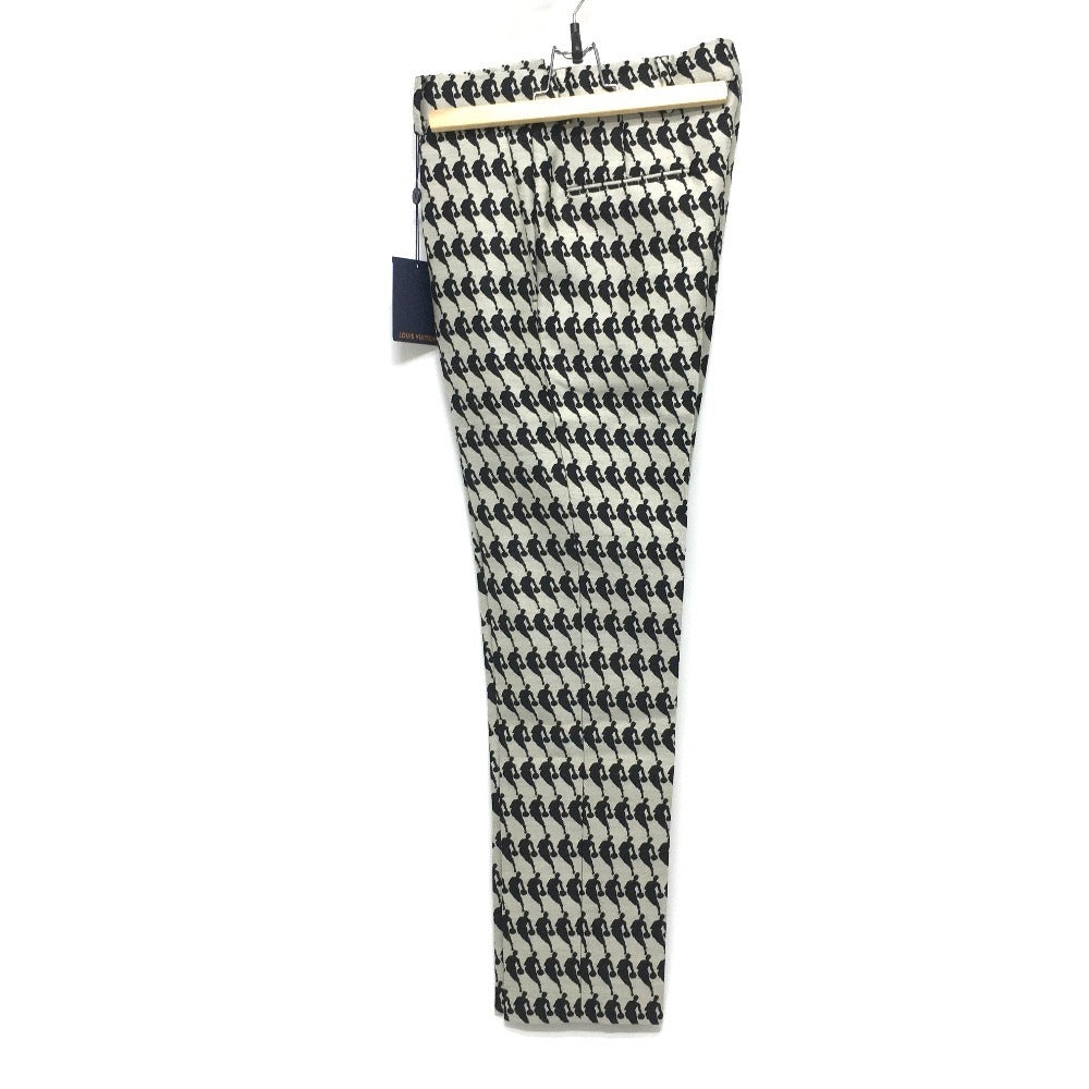 LOUIS VUITTON NBA Collaboration Center-Pleated Pants, Men's Wool Slacks, Gray and Black, 2020