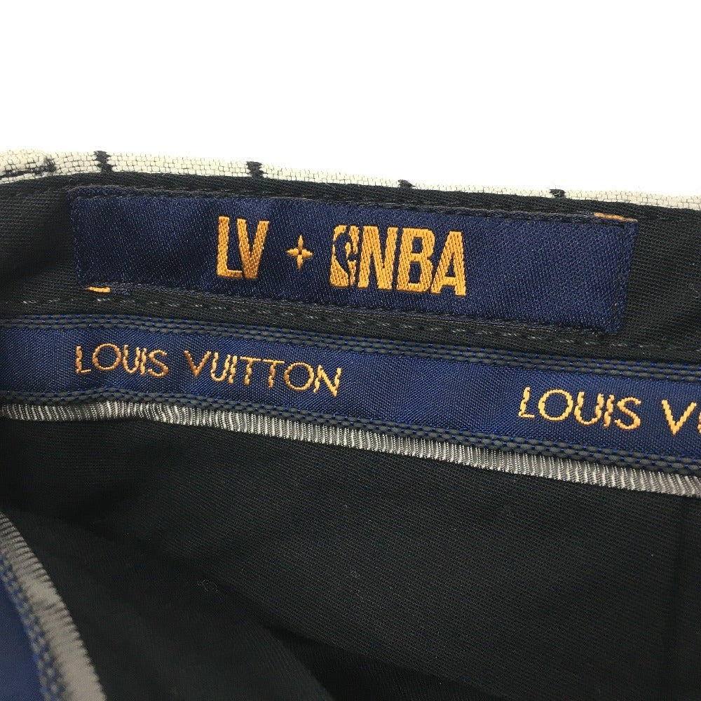 LOUIS VUITTON NBA Collaboration Center-Pleated Pants, Men's Wool Slacks, Gray and Black, 2020