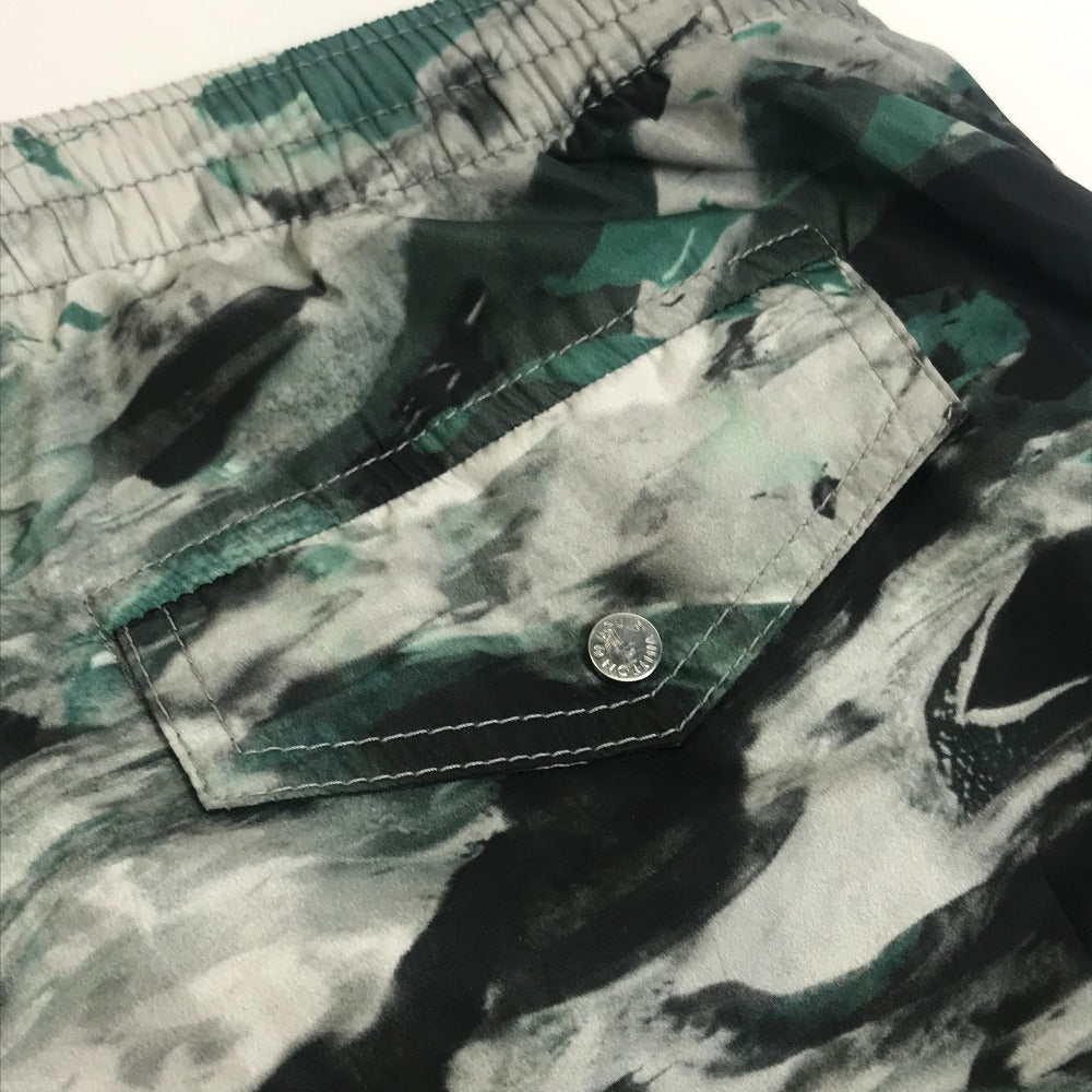 LOUIS VUITTON Men's Camouflage Swim Shorts in Green, Polyester
