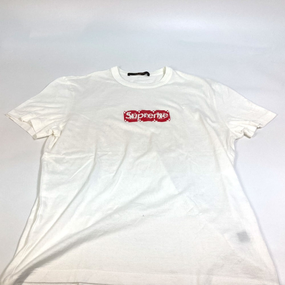 LOUIS VUITTON Apparel LOUIS VUITTON SUPREME Box Logo Apparel Tops Cotton Short Sleeve T-Shirt Men's White
