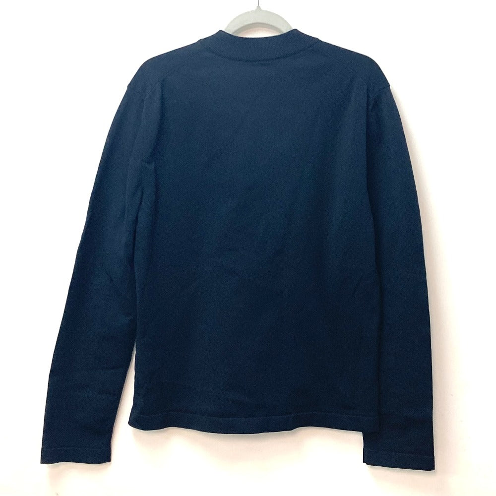 LOUIS VUITTON Virgil Abloh Men's Black Long Sleeve Sweatshirt with Printed Intarsia Glove Mock Neck Polyamide