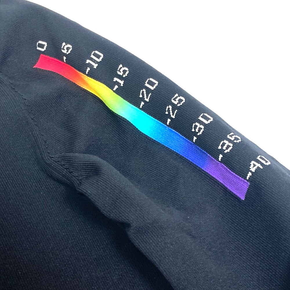 LOUIS VUITTON Virgil Abloh Men's Black Long Sleeve Sweatshirt with Printed Intarsia Glove Mock Neck Polyamide
