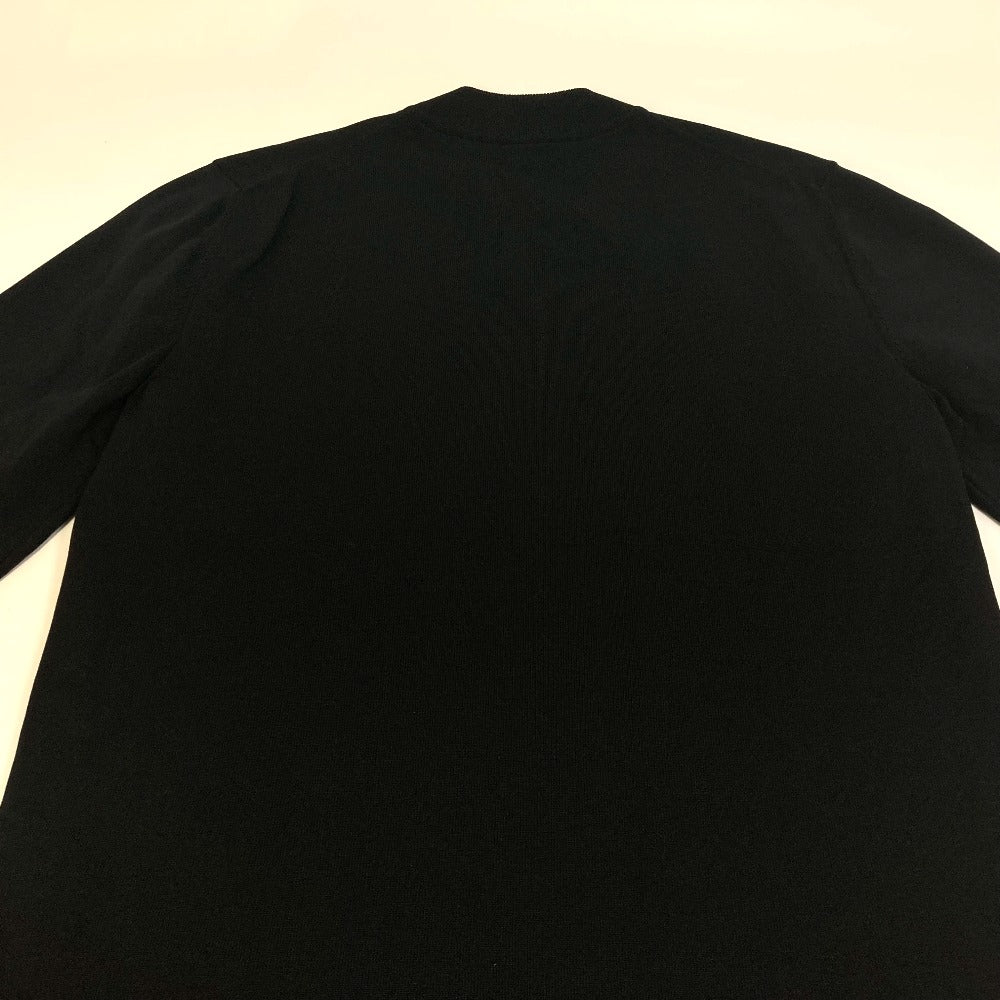 LOUIS VUITTON Virgil Abloh Men's Black Long Sleeve Sweatshirt with Printed Intarsia Glove Mock Neck Polyamide