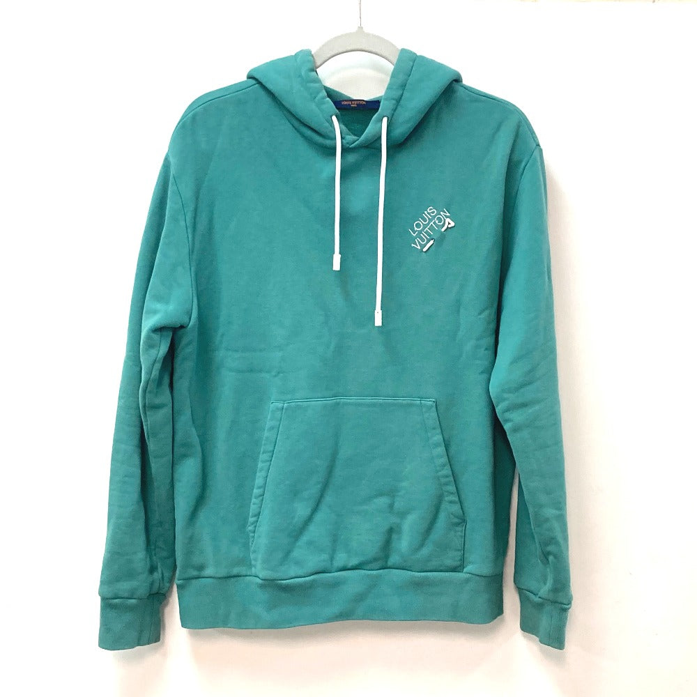 LOUIS VUITTON Signature Hoodie, Long Sleeve, Cotton, Men's, Blue