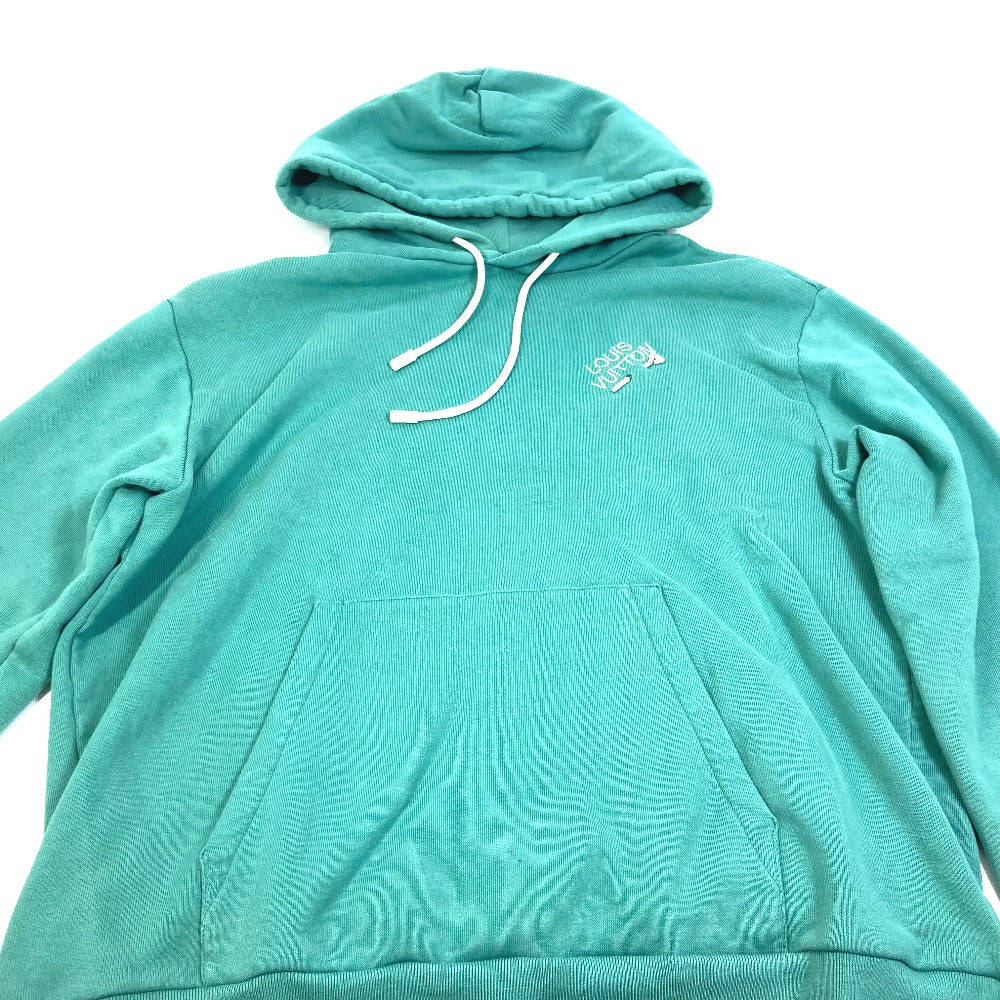 LOUIS VUITTON Signature Hoodie, Long Sleeve, Cotton, Men's, Blue