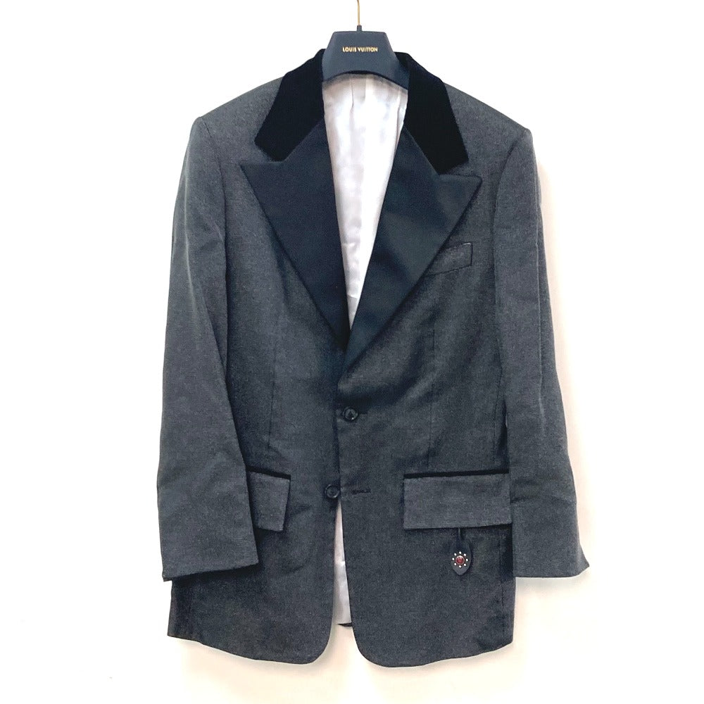 LOUIS VUITTON FLVE98 Slit Sleeve Tuxedo Long Sleeve Outerwear Jacket in Viscose, Women's, Black