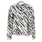 LOUIS VUITTON FLTS86 21SS Signature Logo Long Sleeve Top, All-Over Print Crew Neck Long Sleeve Shirt, Rayon, Women's, White Beige