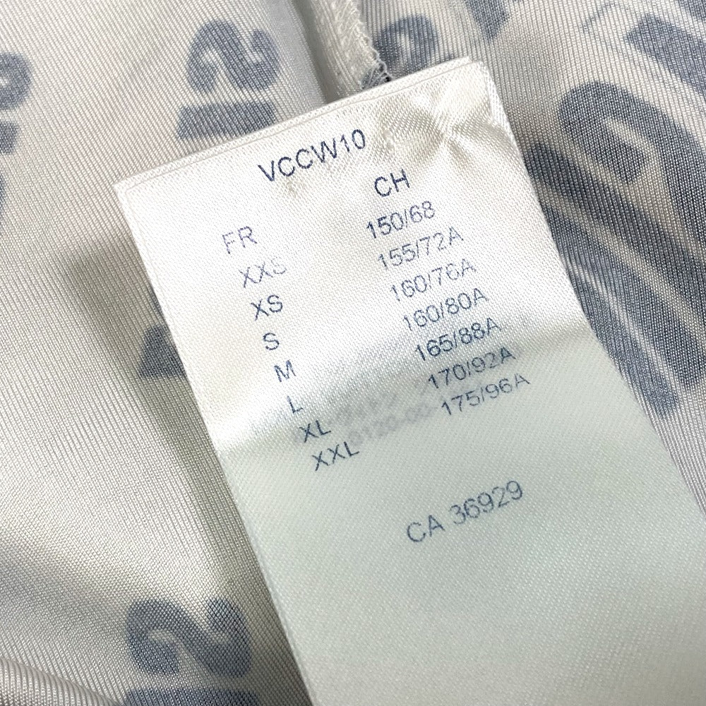 LOUIS VUITTON FLTS86 21SS Signature Logo Long Sleeve Top, All-Over Print Crew Neck Long Sleeve Shirt, Rayon, Women's, White Beige