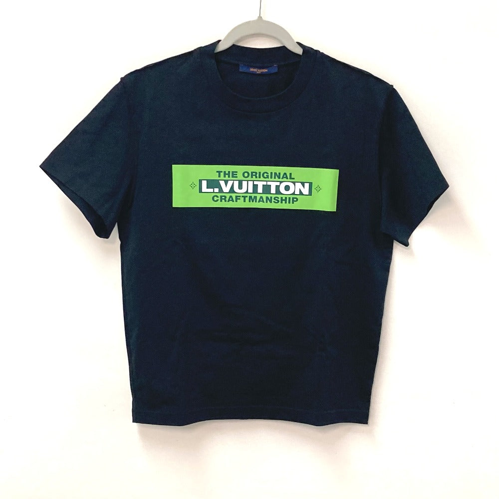 LOUIS VUITTON Pleated Apparel Tops RM221 Short Sleeve Cotton T-Shirt Men's Black