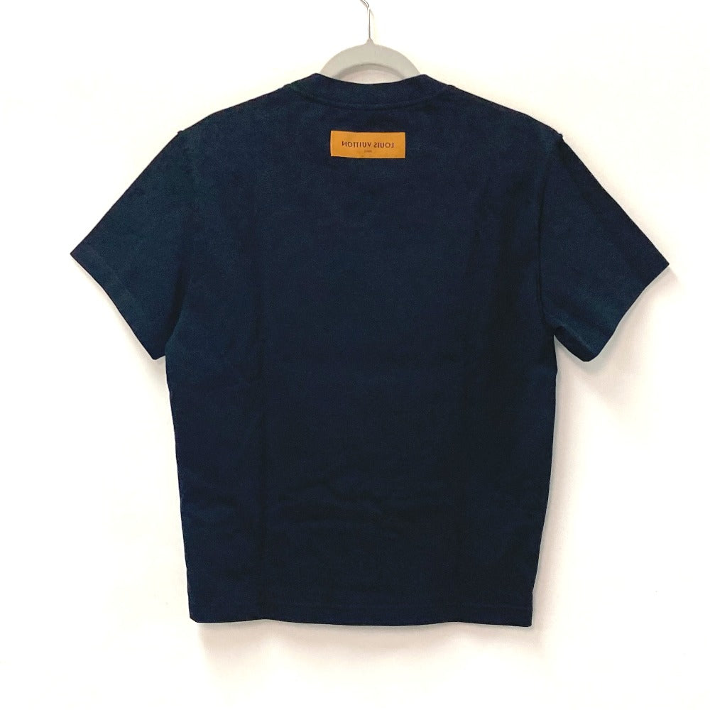 LOUIS VUITTON Pleated Apparel Tops RM221 Short Sleeve Cotton T-Shirt Men's Black
