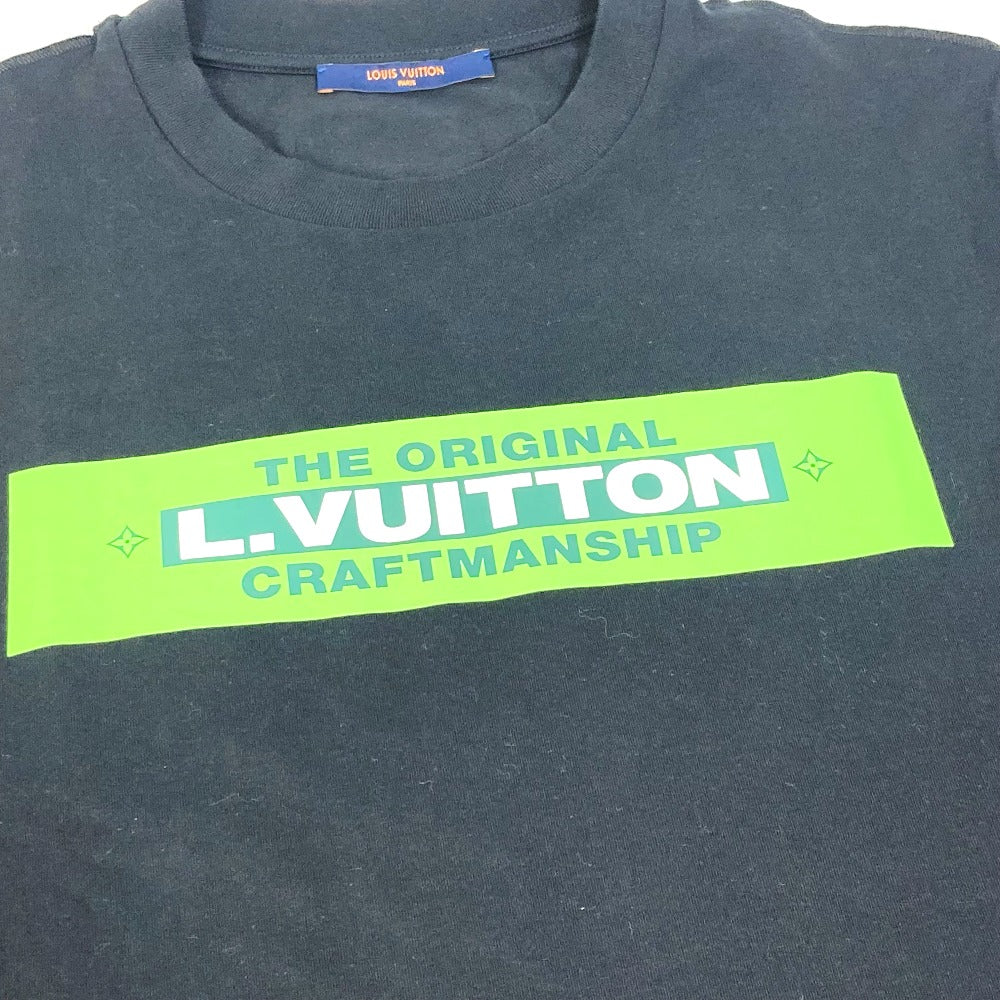 LOUIS VUITTON Pleated Apparel Tops RM221 Short Sleeve Cotton T-Shirt Men's Black