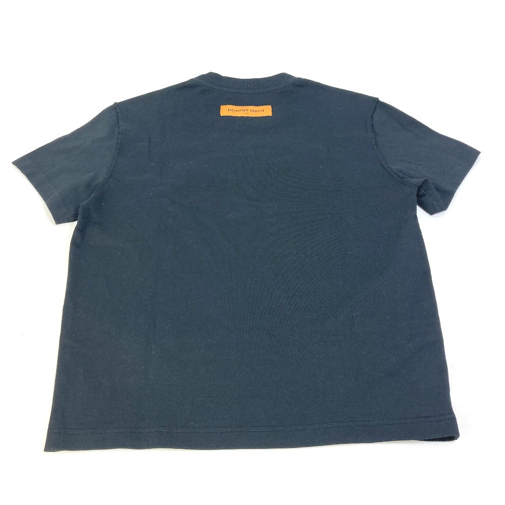 LOUIS VUITTON Pleated Apparel Tops RM221 Short Sleeve Cotton T-Shirt Men's Black