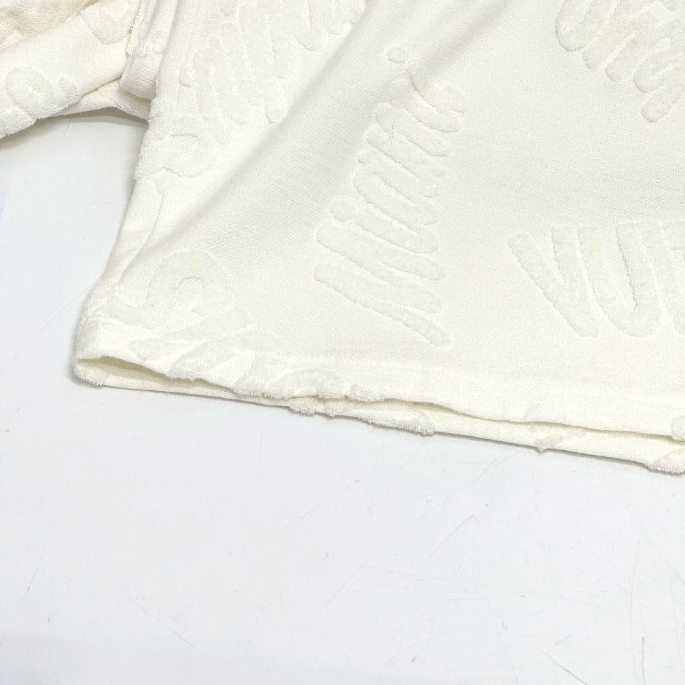 LOUIS VUITTON Men's White Short Sleeve T-Shirt, Logo Toweling City Raglan Tile RM181M Cotton