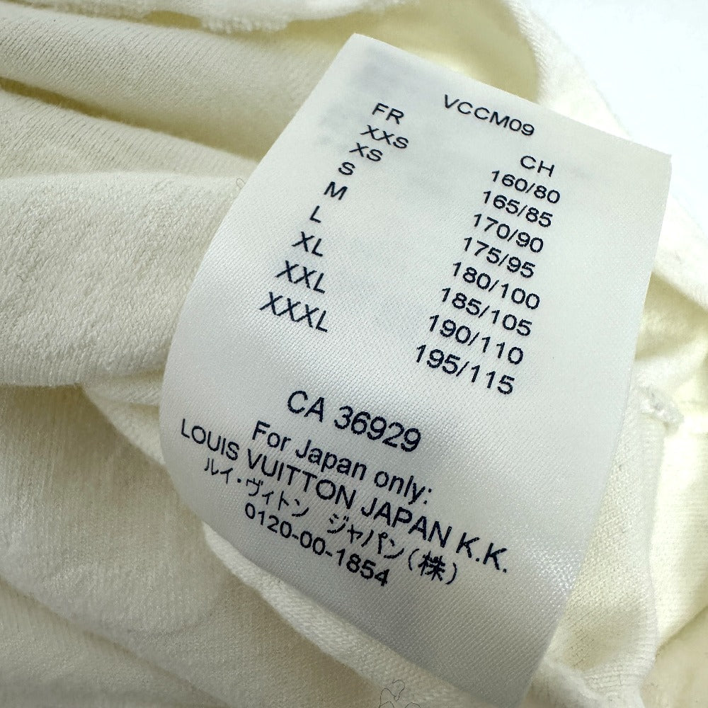 LOUIS VUITTON Men's White Short Sleeve T-Shirt, Logo Toweling City Raglan Tile RM181M Cotton