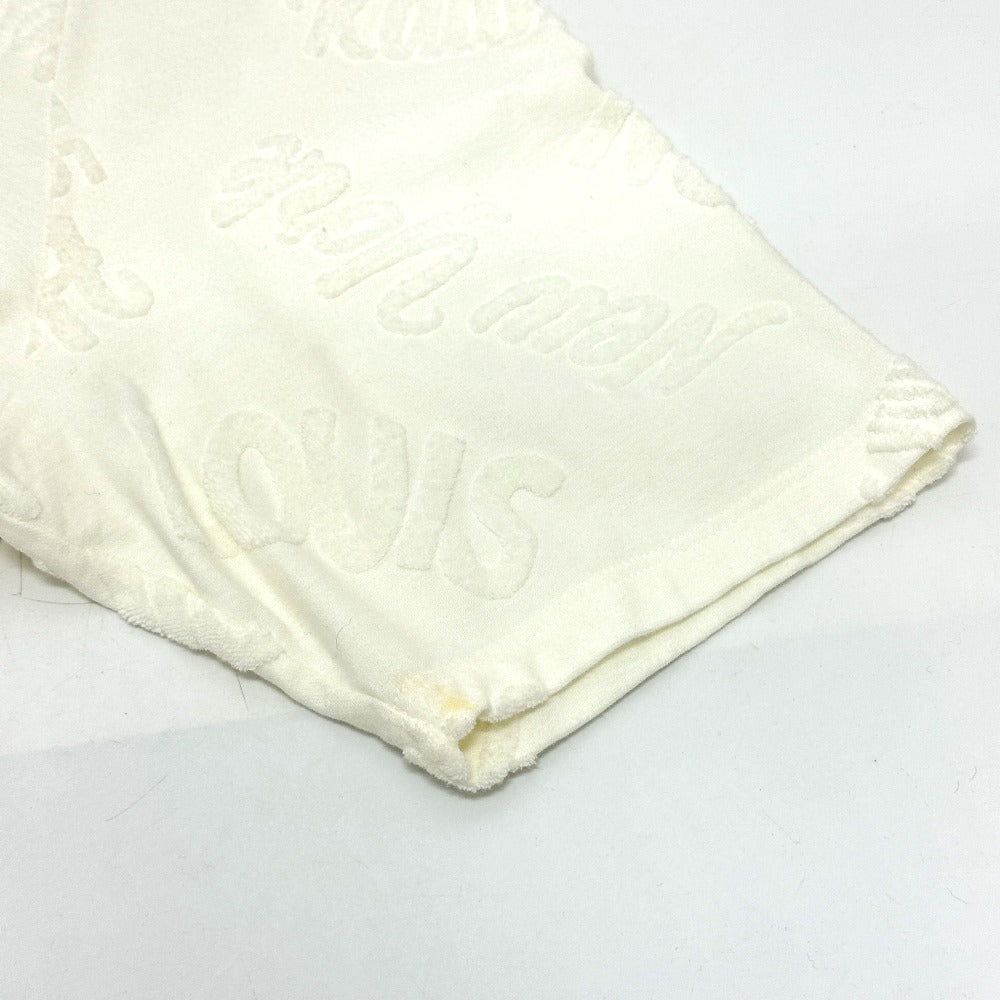 LOUIS VUITTON Men's White Short Sleeve T-Shirt, Logo Toweling City Raglan Tile RM181M Cotton