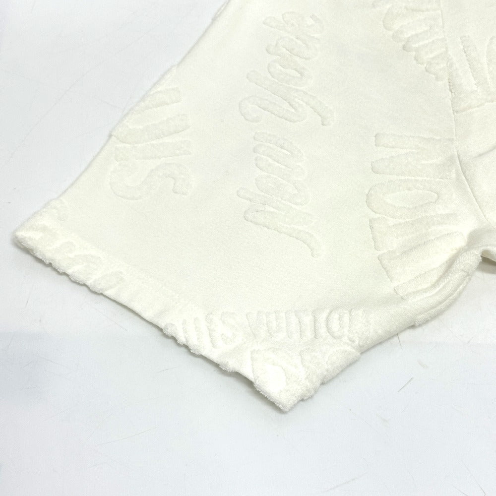 LOUIS VUITTON Men's White Short Sleeve T-Shirt, Logo Toweling City Raglan Tile RM181M Cotton