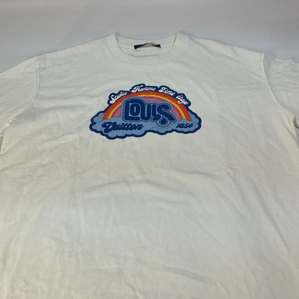 LOUIS VUITTON 1AB4UP 23SS Rainbow Printed T-Shirt, Apparel Top, RM231, Men's, White, Short Sleeve Cotton T-Shirt