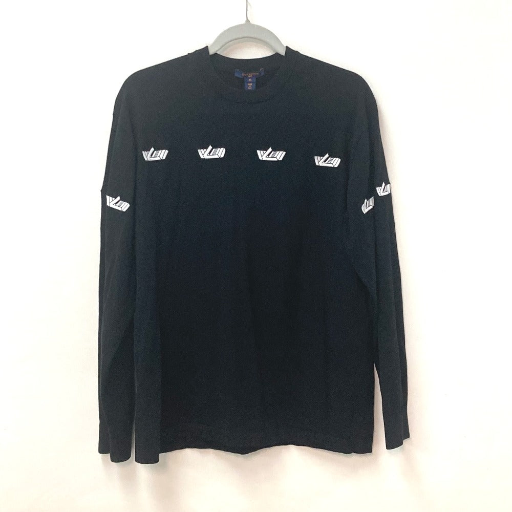 LOUIS VUITTON Apparel Logo Patch LV Vitesse Sweater Long Sleeve Top RW221 Knit Wool Women's Black