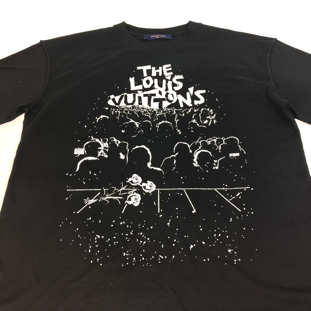 LOUIS VUITTON 1AARPB LV Concert Print T-Shirt, Men's Short Sleeve Cotton T-Shirt, Black, RM231