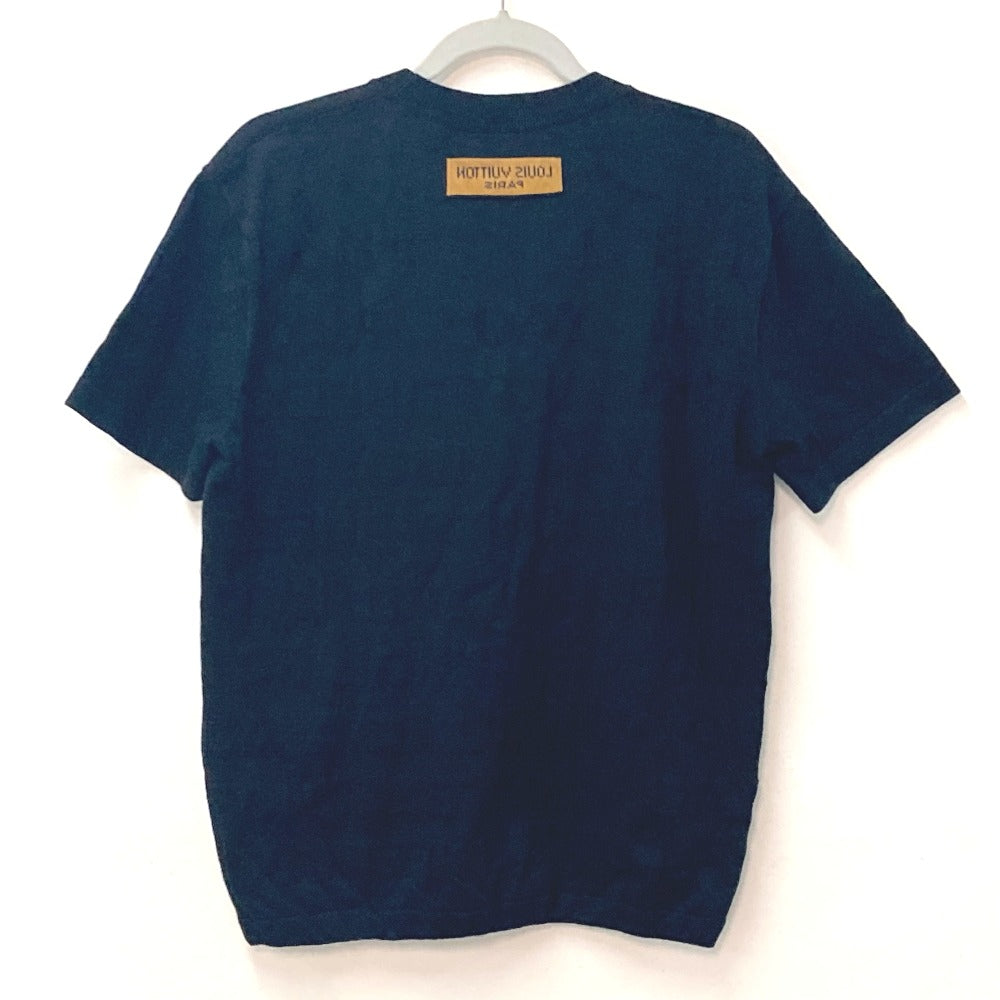 LOUIS VUITTON Virgil Abloh knit letter T-shirt with logo. RM212M. Men's short-sleeved cotton T-shirt in black.
