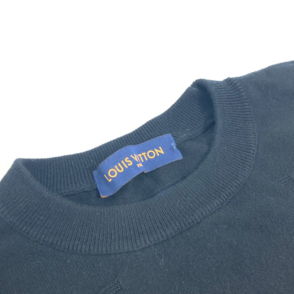 LOUIS VUITTON Virgil Abloh knit letter T-shirt with logo. RM212M. Men's short-sleeved cotton T-shirt in black.