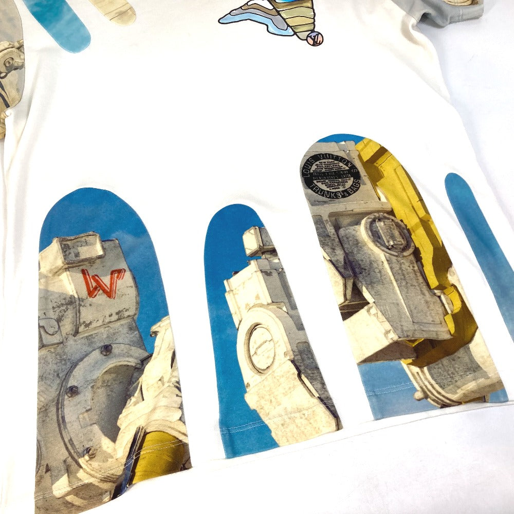 LOUIS VUITTON ロゴ アパレル トップス 丸首 半袖Ｔシャツ コットン レディース ホワイト