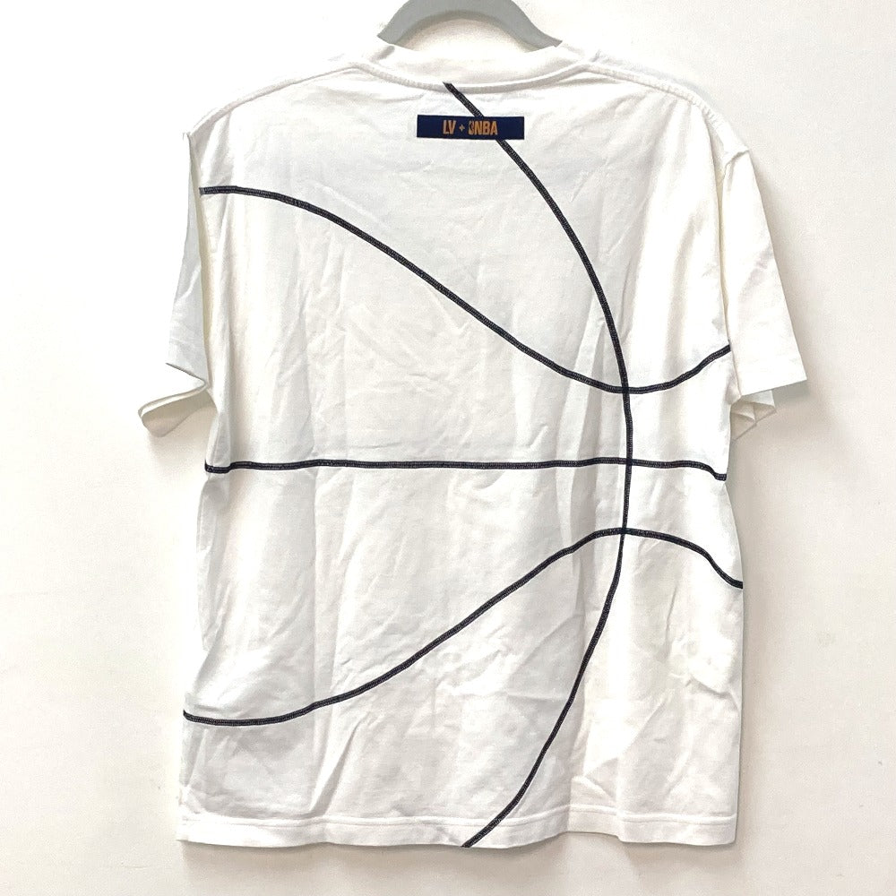 LOUIS VUITTON LV x NBA embroidered detail top, apparel RM211M, men's white cotton short-sleeved T-shirt