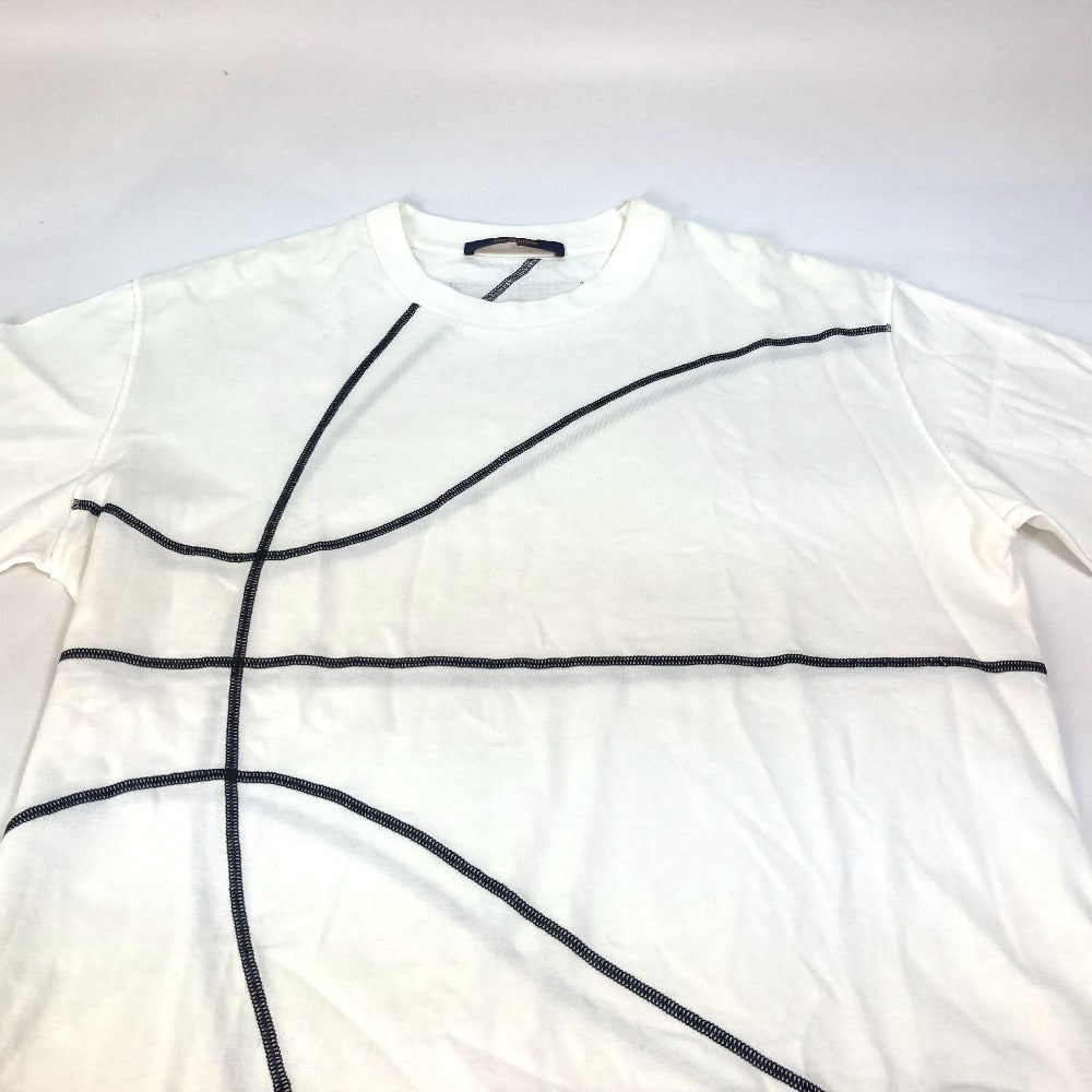 LOUIS VUITTON LV x NBA embroidered detail top, apparel RM211M, men's white cotton short-sleeved T-shirt