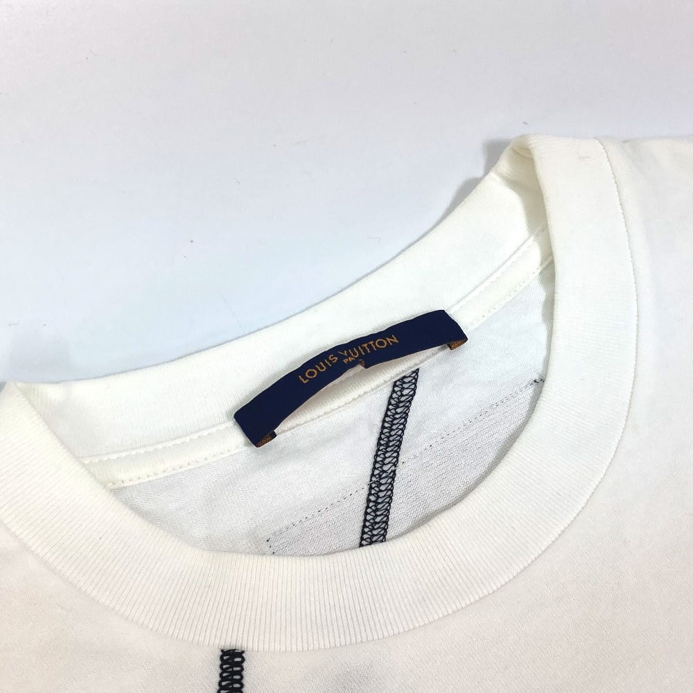 LOUIS VUITTON LV x NBA embroidered detail top, apparel RM211M, men's white cotton short-sleeved T-shirt