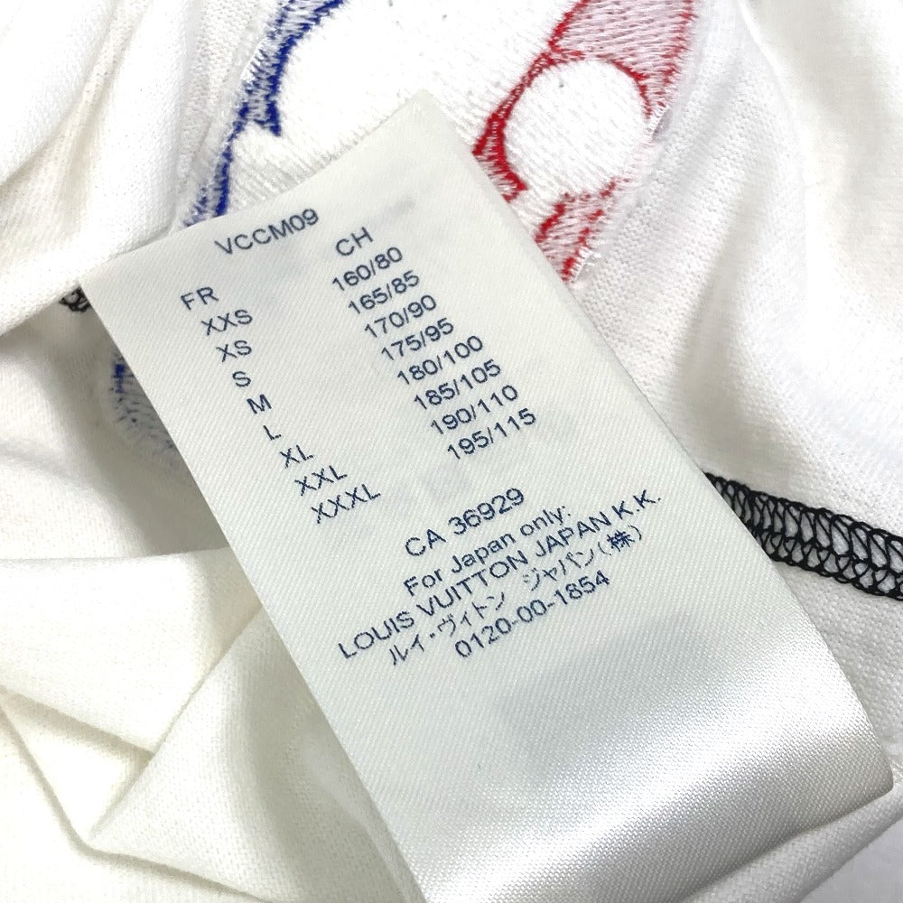 LOUIS VUITTON LV x NBA embroidered detail top, apparel RM211M, men's white cotton short-sleeved T-shirt
