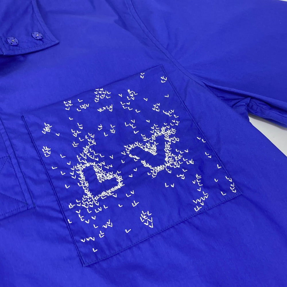 LOUIS VUITTON 2022SS LV Spread Short Sleeve Collared Logo Top Apparel RM222M Men's Cotton Short Sleeve Shirt Blue